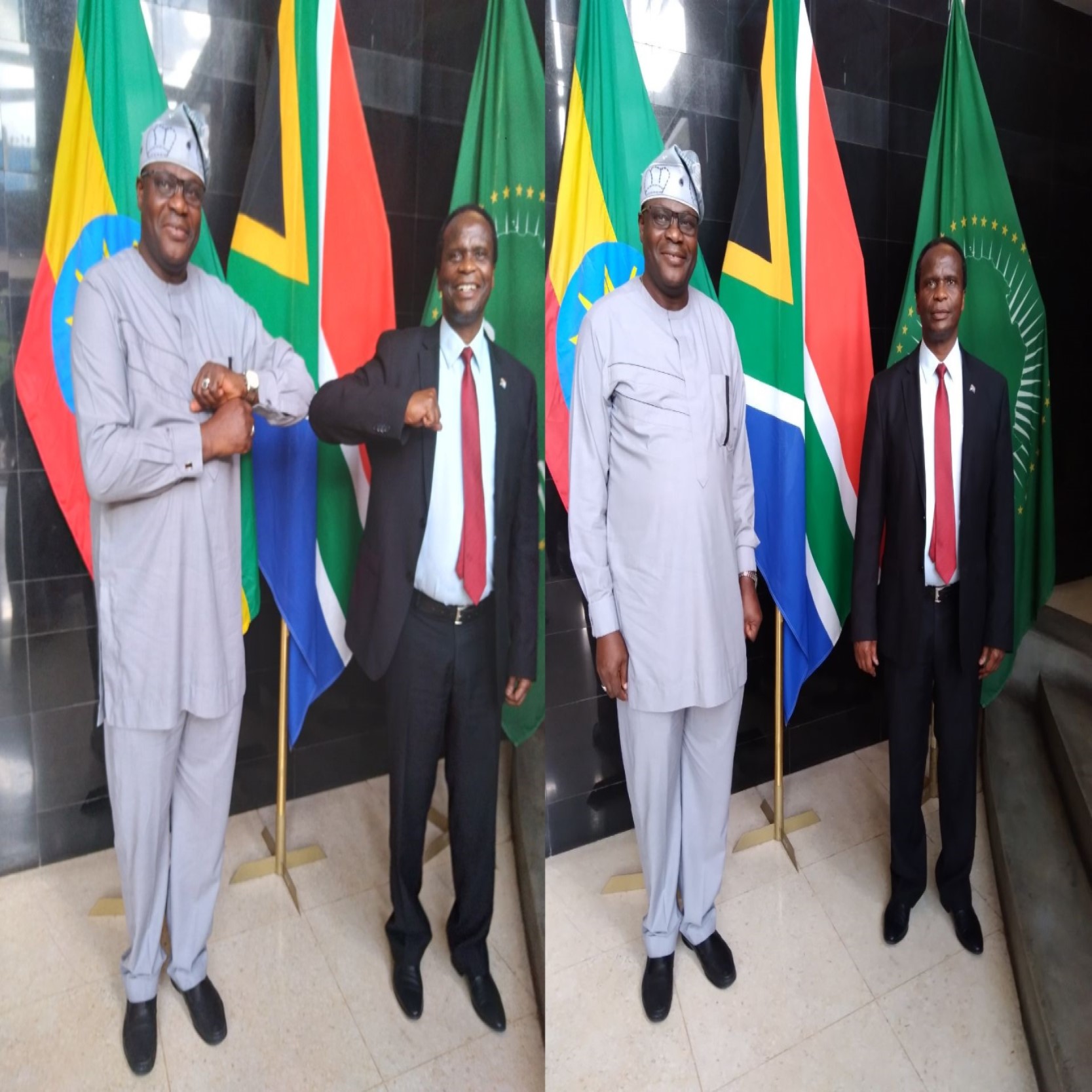 H.E. Xolisa Edward Makaya, Ambassador of the Republic of South Africa to the Federal Democratic Republic of Ethiopia received H.E. Victor Adekunle Adeleke, Ambassador of the Federal Republic of Nigeria to the Federal Democratic Republic of Ethiopia on a courtesy visit on Wednesday, 09 June 2021.