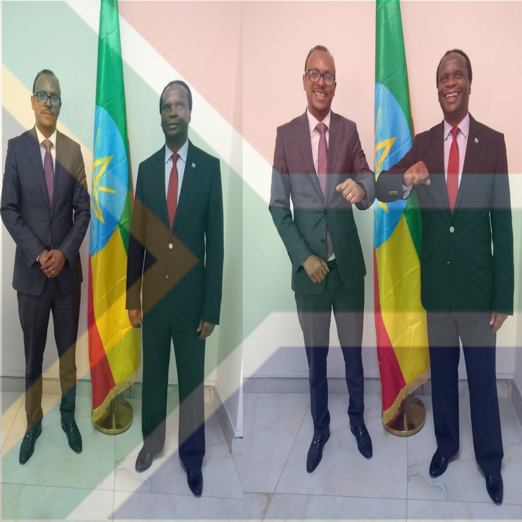 H.E. Ambassador Xolisa Makaya paying a courtesy call to the Director-General of the Ethiopian Communications Authority, Eng. Balcha Reba